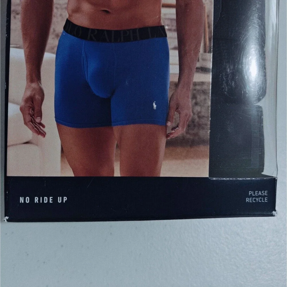 NEW Polo Ralph Lauren 3XL Cotton Boxer Briefs Big Tall Stretch 3 Pack Black NWT
